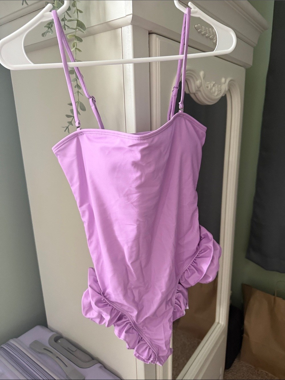 Lilac Ruffled One-Piece Swimsuit